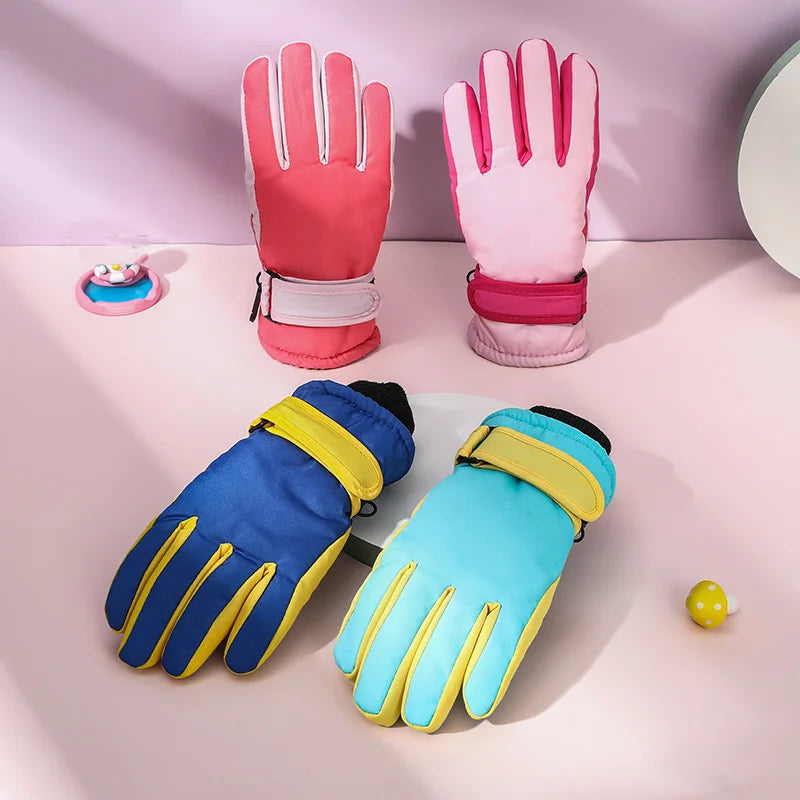 Gants de Ski Hiver Enfant | Imperméables Coupe-Vent | Doublure Polaire | Garçon & Fille 3-15 ans