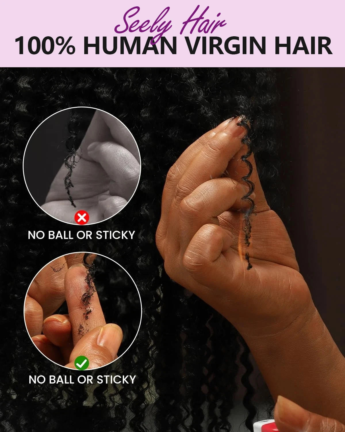 Extensions Crochet Cheveux Humains | Nœuds Invisibles | Pré-Loop | Deep Curly Wave | 14-22 Pouces | Femme