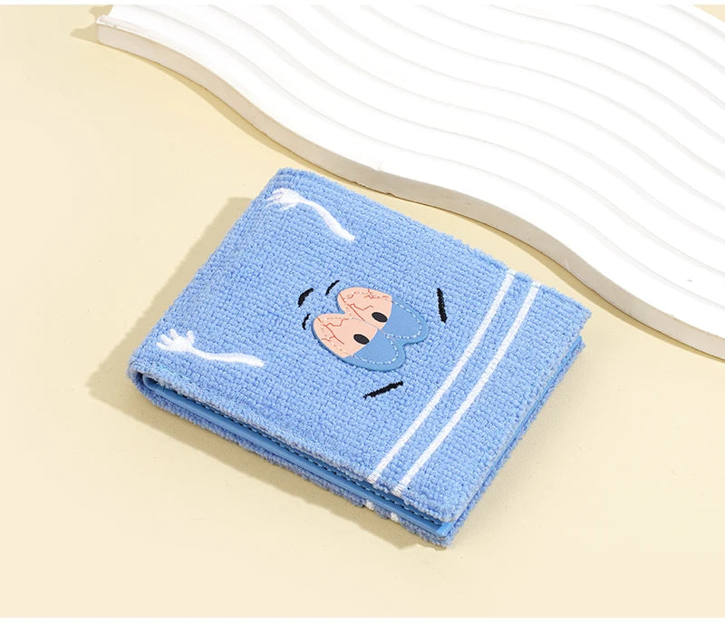 Portefeuille Peluche Dessin Animé Femme | Doux & Moelleux | Porte-Monnaie Fermeture Éclair PU | Cadeau Filles