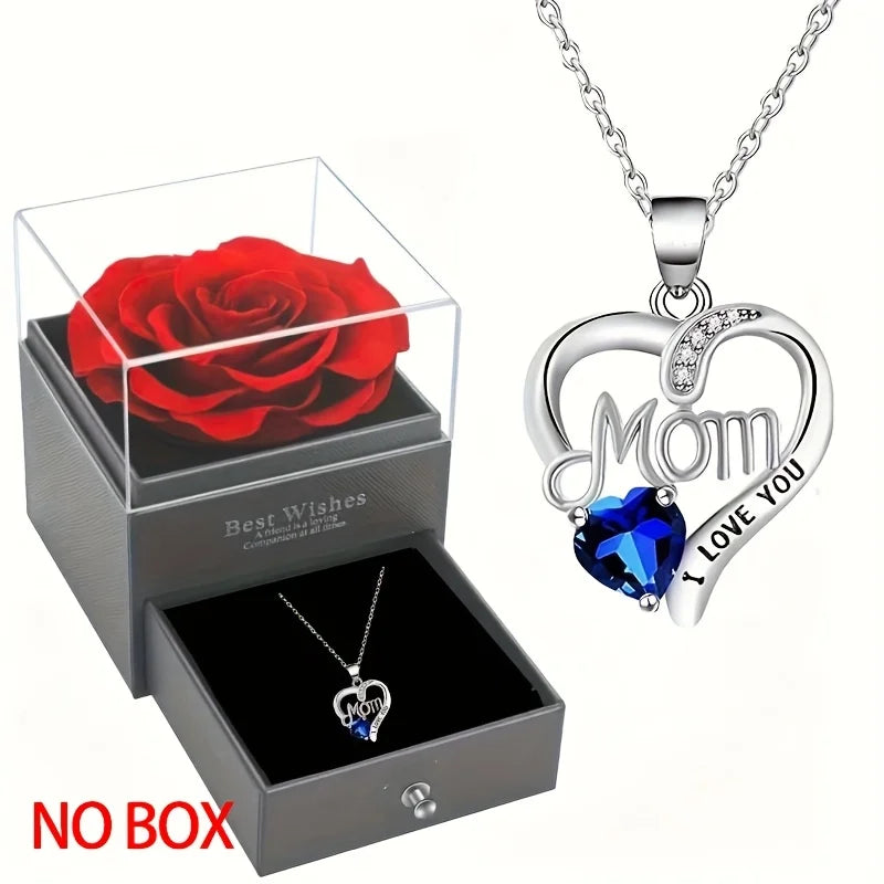Elegant Style Heart-Shaped Pendant Necklace Hollow Design Mother's Day Gift Party Suitable for Best Friends Without Box