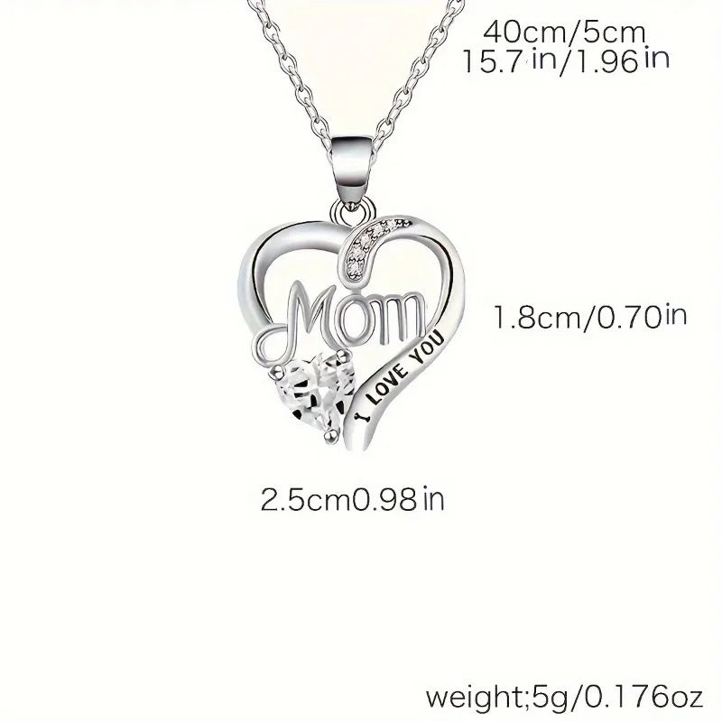 Elegant Style Heart-Shaped Pendant Necklace Hollow Design Mother's Day Gift Party Suitable for Best Friends Without Box