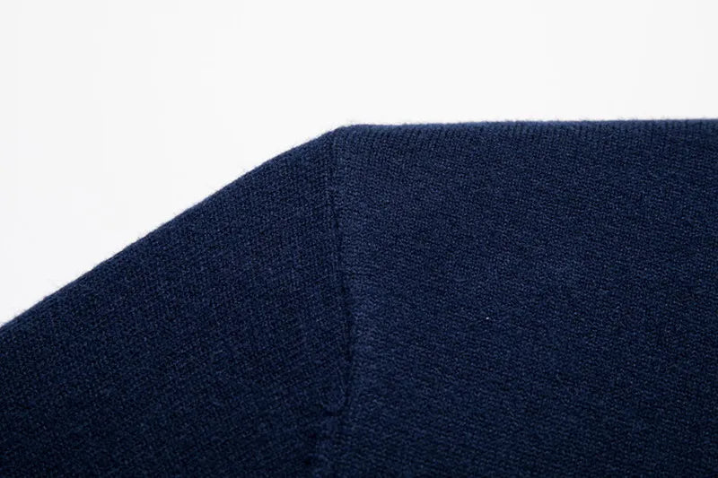 Luxury Men's Cashmere Sweater 100% Merino Wool Buttoned Pullover Autumn Winter Polo Collar Knitwear Male Casual Warm Jumper Tops