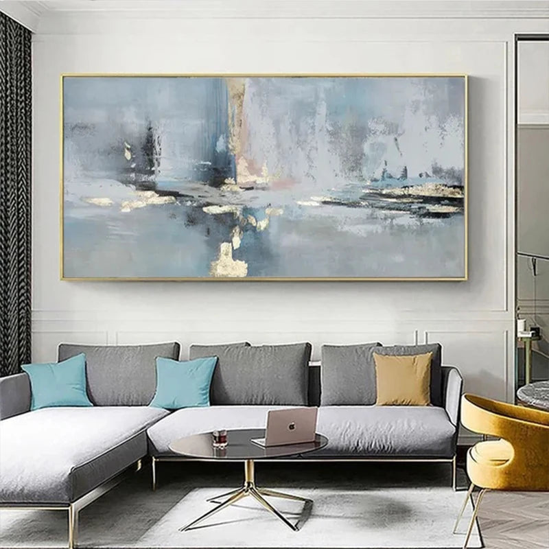 Peinture Huile Paysage Abstrait | Grand Format | Canvas Mural | Sans Cadre | Décoration Salon & Maison