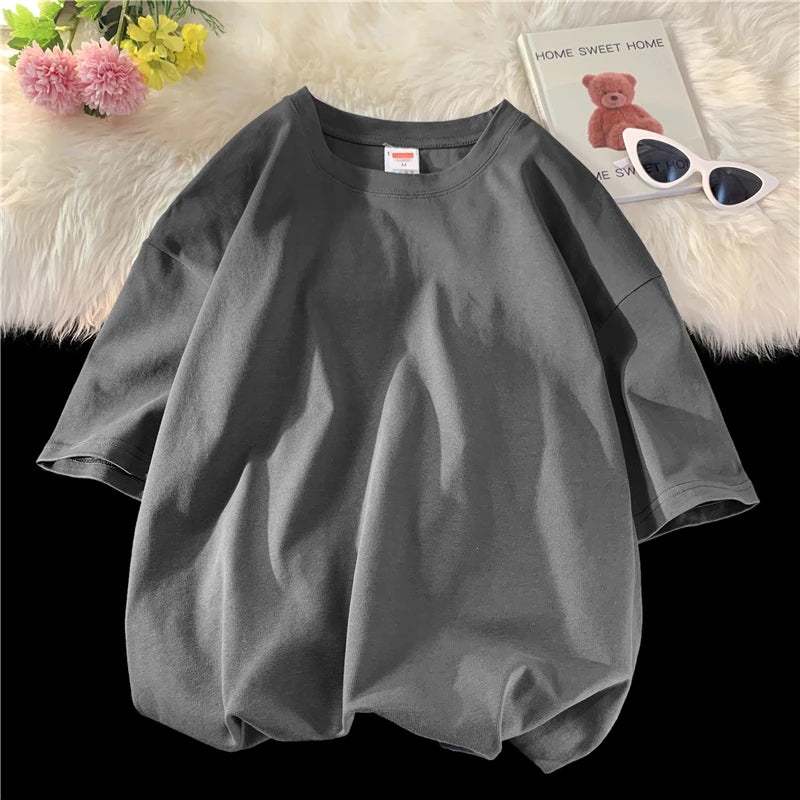 T-shirt ample uni en coton pour homme | Manches courtes | S à 5XL