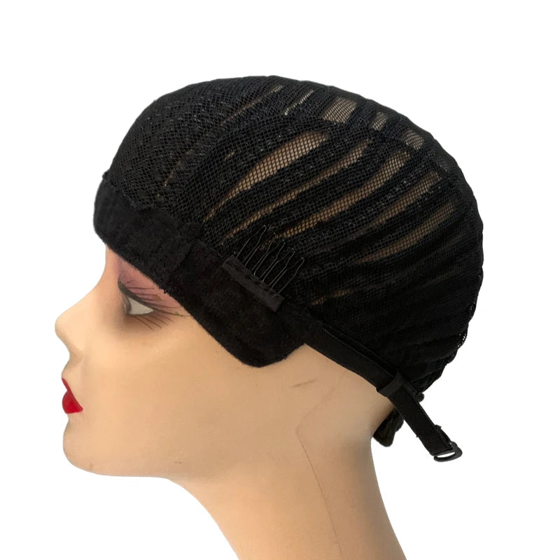 Braided Wig Cap For Crochet Hair Braids Breathable Cornrow Cap for Easier Sew in Weave Hair Glueless Black Cornrow Crochet Wig Cap