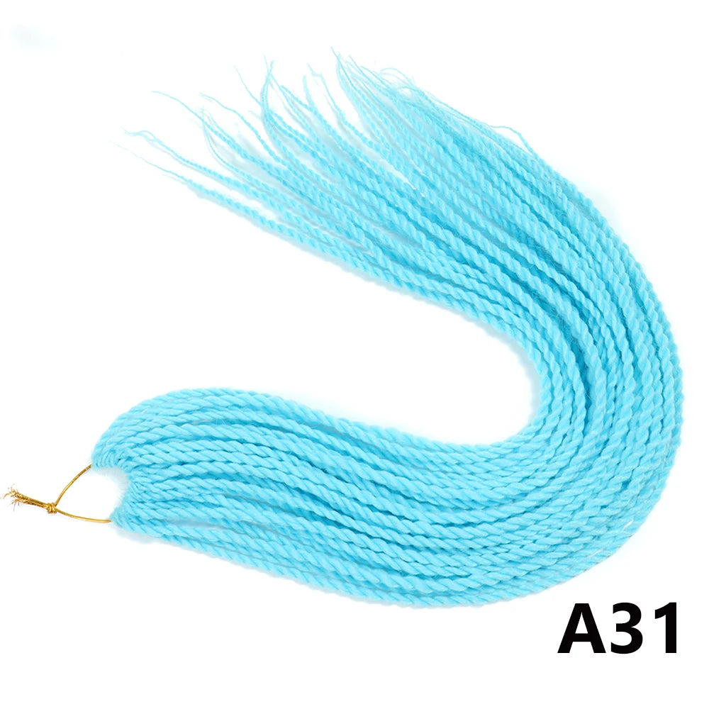 Tresses Senegalese Twist Crochet Synthétiques 24 Pouces | Brun | 30 Racines | Extensions Femme