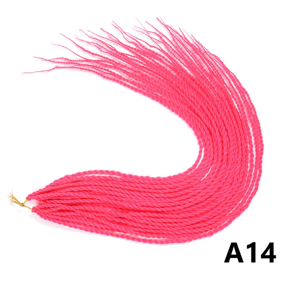 Tresses Senegalese Twist Crochet Synthétiques 24 Pouces | Brun | 30 Racines | Extensions Femme