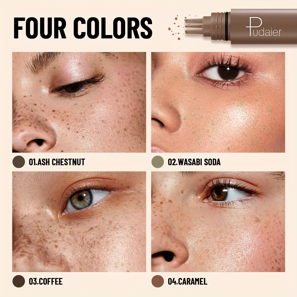 Natural Nude Makeup Fake Freckles Pen Waterproof Long Lasting Light Coverage Freckle Stamp for Women