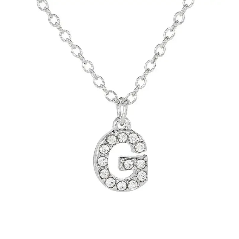 Fashionable Shiny A-Z Letter Pendant Charm Necklace 26 Initial Alphabet Name Clavicle Chain Party Jewelry Gift
