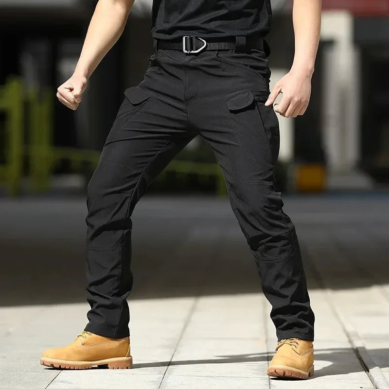 Men's Waterproof Cargo Pants Elastic Multiple Pocket Military Male Trousers Outdoor Joggers Pant Plus Size Tactical Pants Men