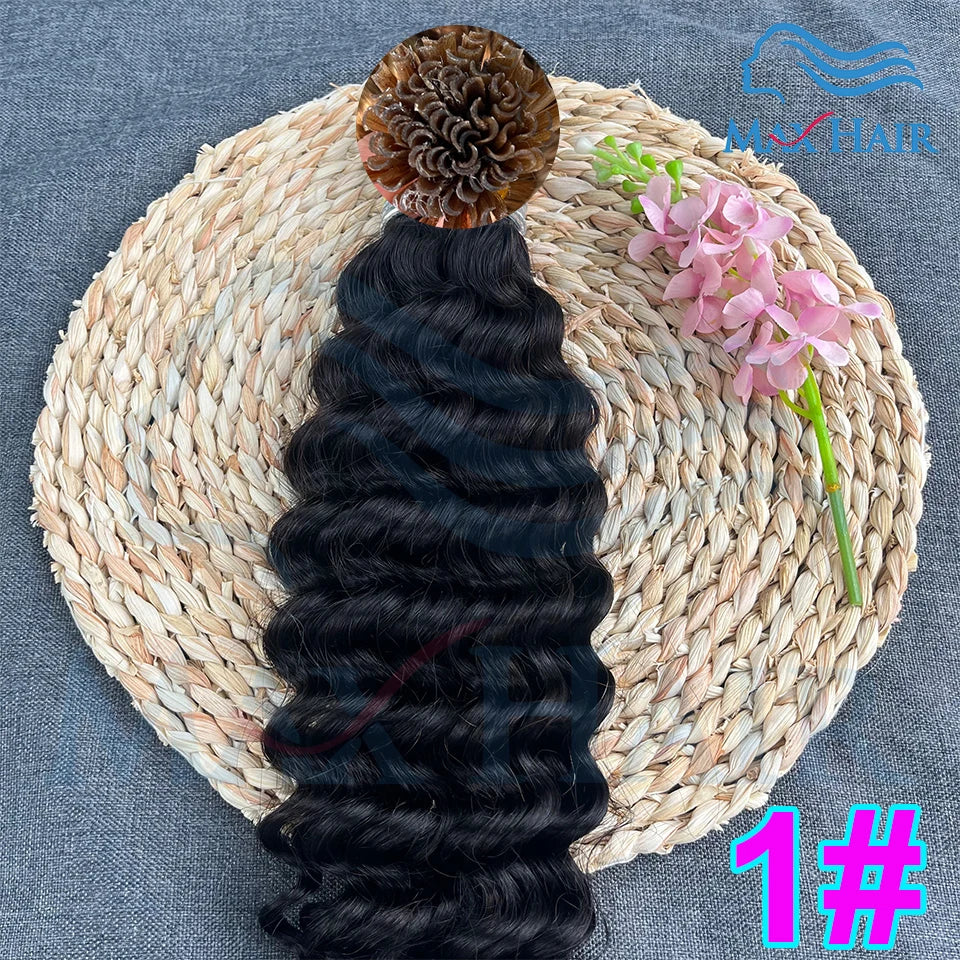 Keratin U-Tip Deep Wave Human Hair Extensions 18-30 Inch Remy Hair Extensions High Quality Remy Human Hair Salon Extensions