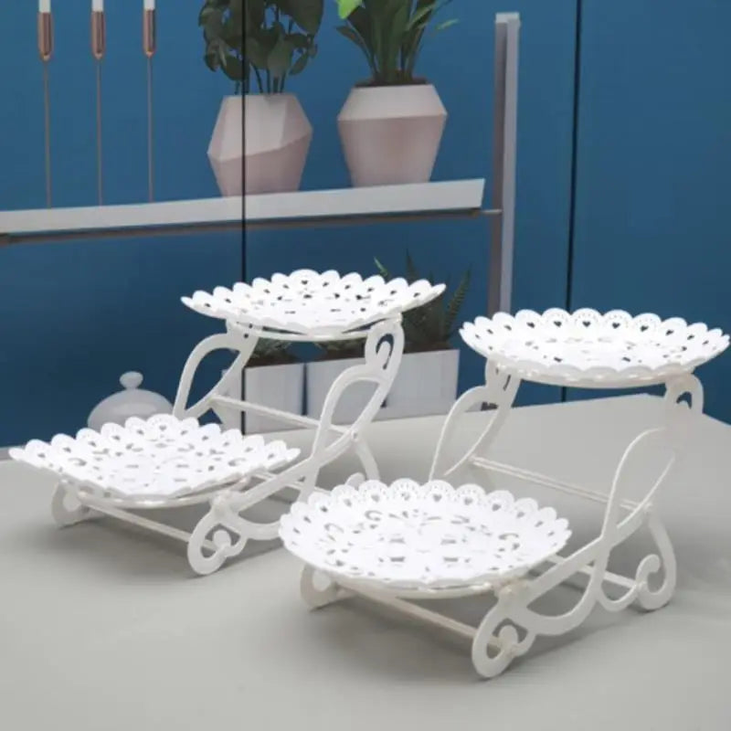 European Style Three-Tier Cake Tray Snack Stand Fruit Plate Birthday Party Decoration Supplies Wedding Dessert Table Cake Stand