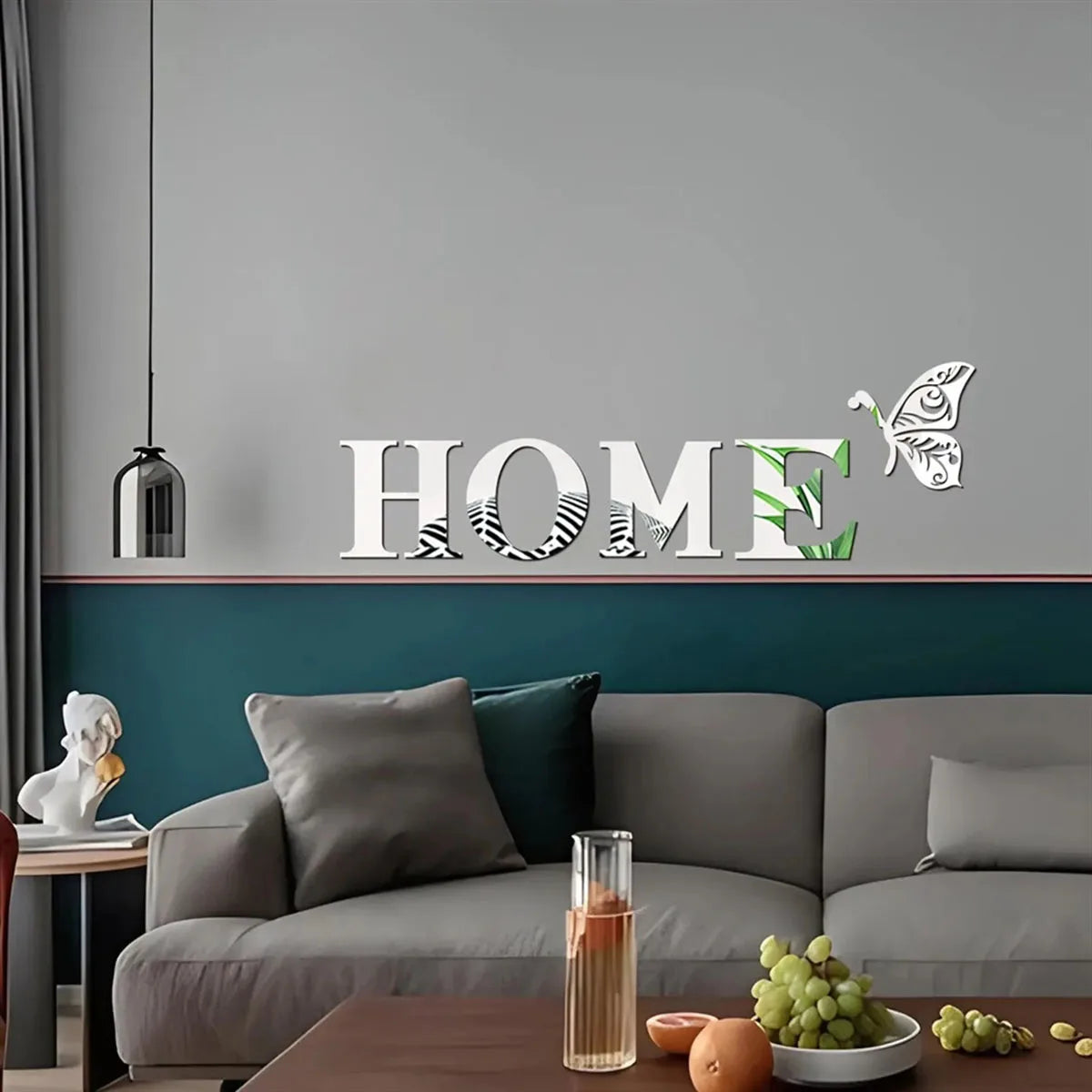 Sticker Miroir 3D Logo HOME | Décoration Entrée & Maison | Autocollant Mural Design
