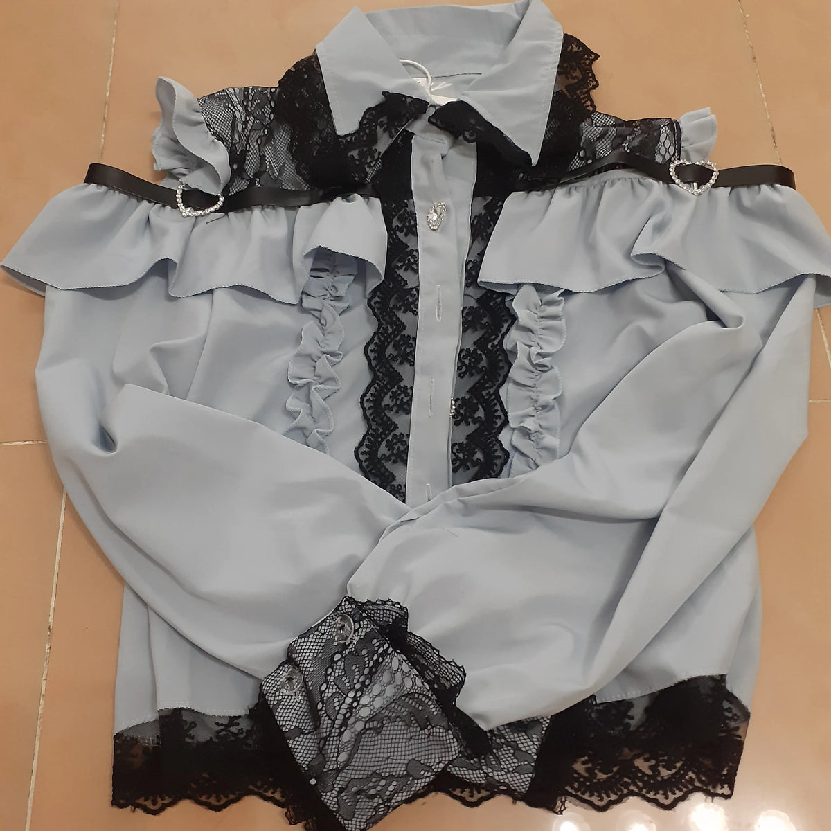 Jirai Kei Outfit Lolita Girls Shirt Skirt Set Women Kawaii Bow Long Sleeve Y2K Casual Aesthetic Shirt Japanese Style Women
