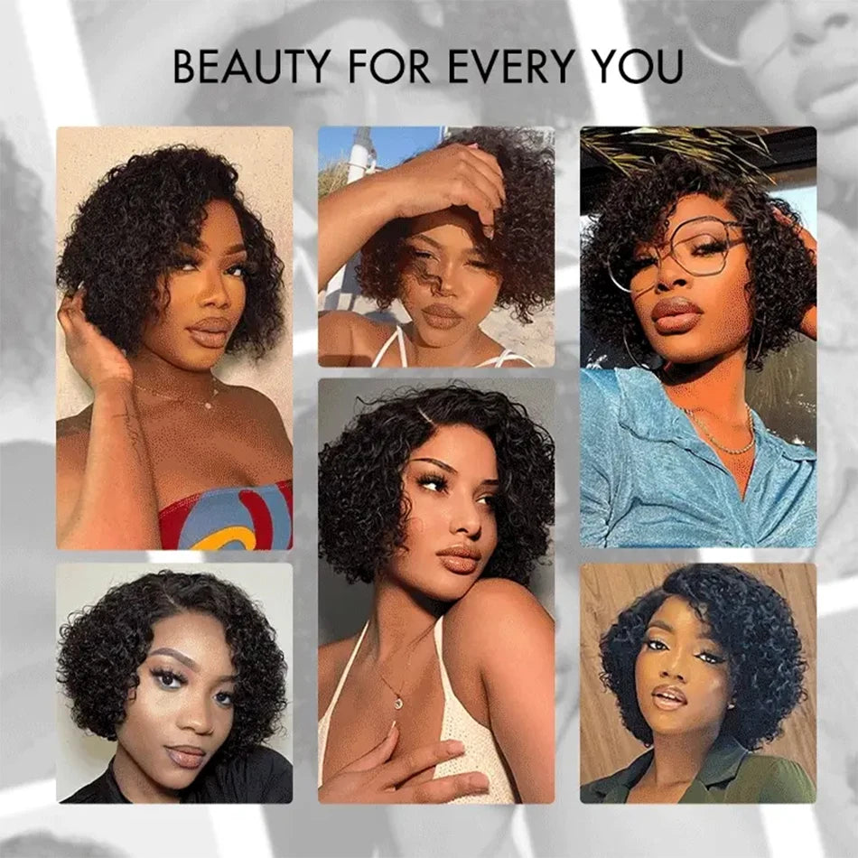 Tissage Kinky Curly Cheveux Humains Courts | Avec Closure | 100% Non-Traité | Remy Naturel