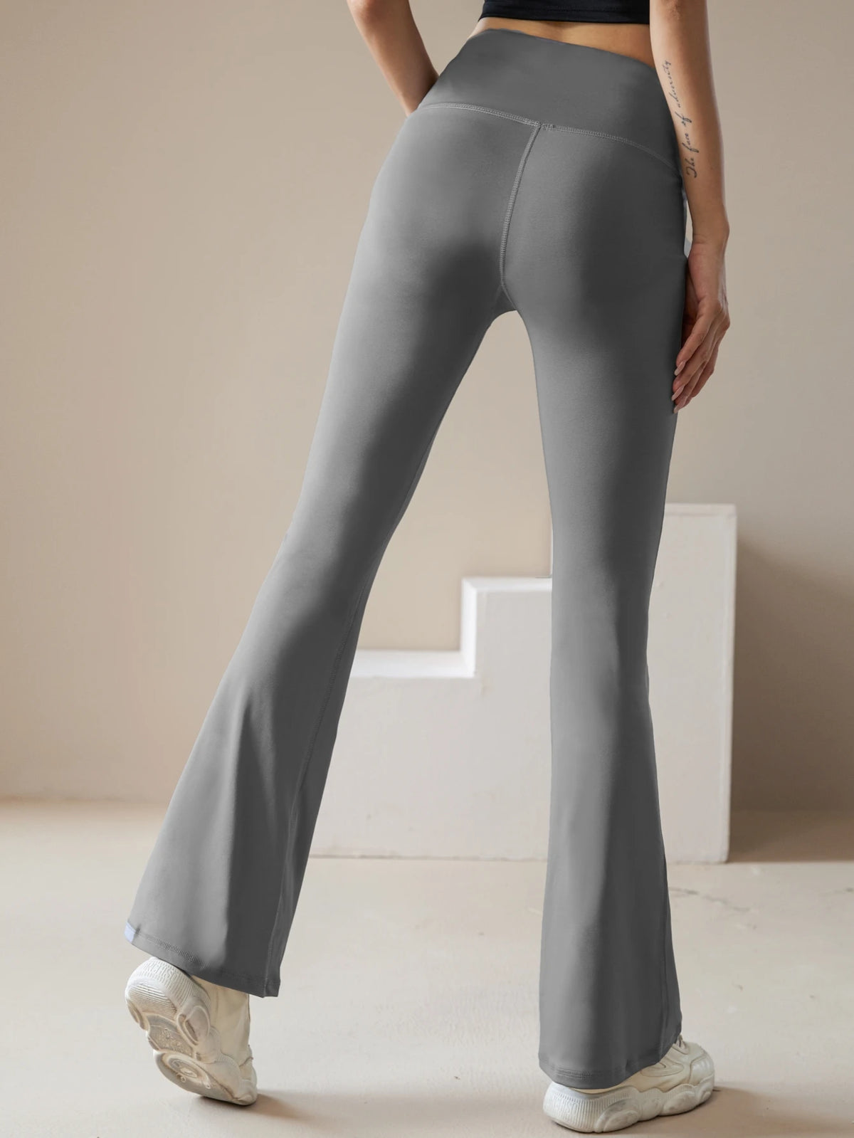 New Wide Leg Yoga Pants Women's High Waist Lift Hip Flare Sports Leggings Naked Casual Running Loose Bell-bottomed Pants
