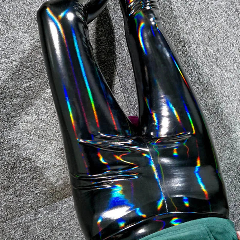 Legging PU Couleurs Vives Femme Grande Taille | Brillant Slim | Taille Haute Lift Fesses | Stretch