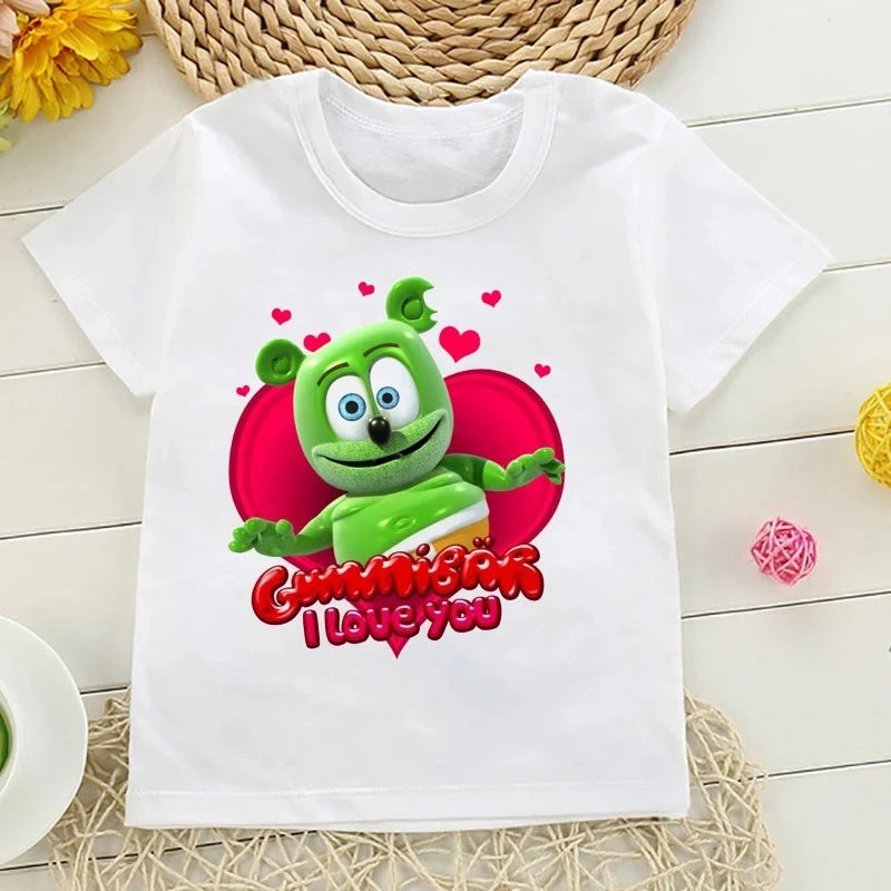 Boys T-Shirts Size 2-10T Baby Boys Girls Gummy Bears T-Shirt Cartoon Funny Casual Kids Clothes Summer Harajuku Children's Clothing