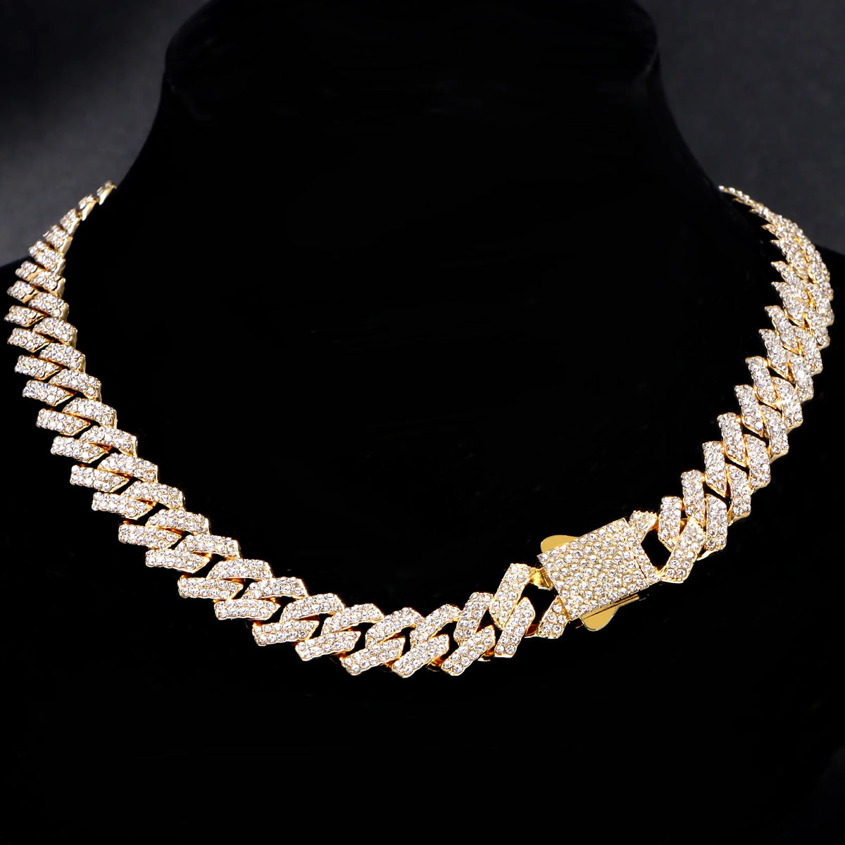 Men's Initial Name Pendant Necklace with Hip Hop Iced Out Rhinestone Paved Cuban Link Chain Necklace Fashion Birthday Jewelry Gift