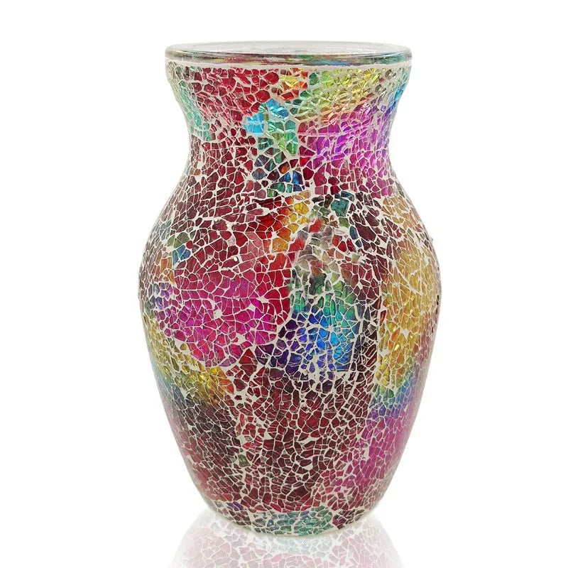 Vase Bohème Mosaïque Verre | Style Européen | Décoration Salon, Chambre & Entrée