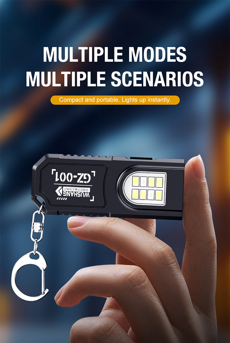 Lampe Torche Porte-Clés LED COB Rechargeable USB | Clip Stylo & Base Magnétique | Mini Lanterne Outdoor