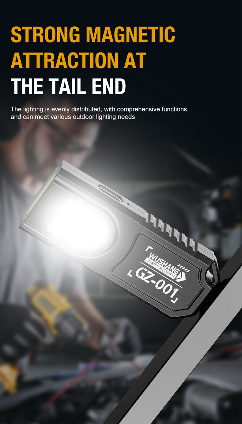 Lampe Torche Porte-Clés LED COB Rechargeable USB | Clip Stylo & Base Magnétique | Mini Lanterne Outdoor